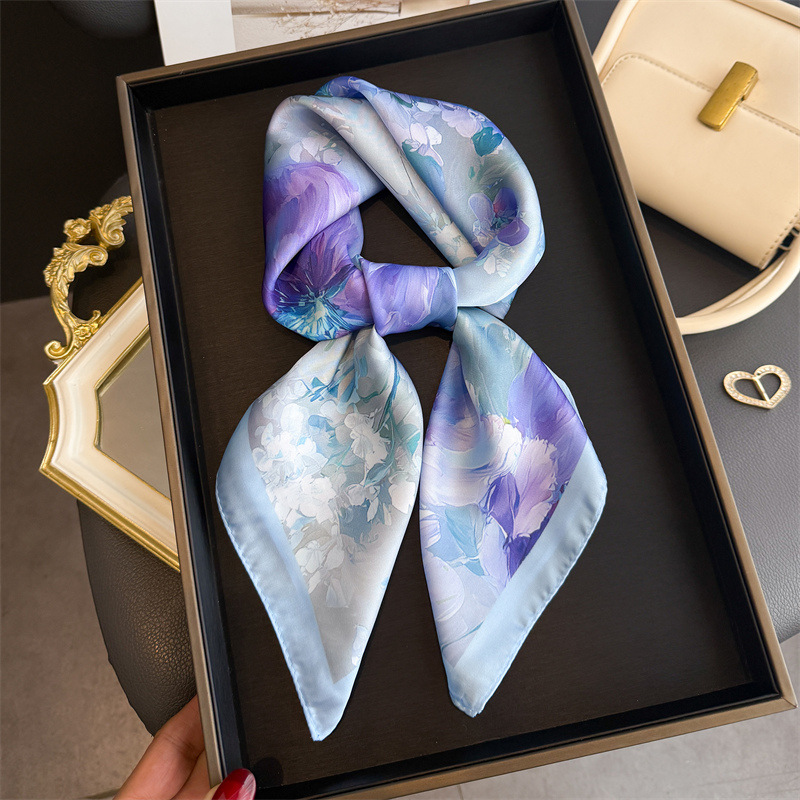 Silk Tie Woven - 2026 New Floral Print Silk Square