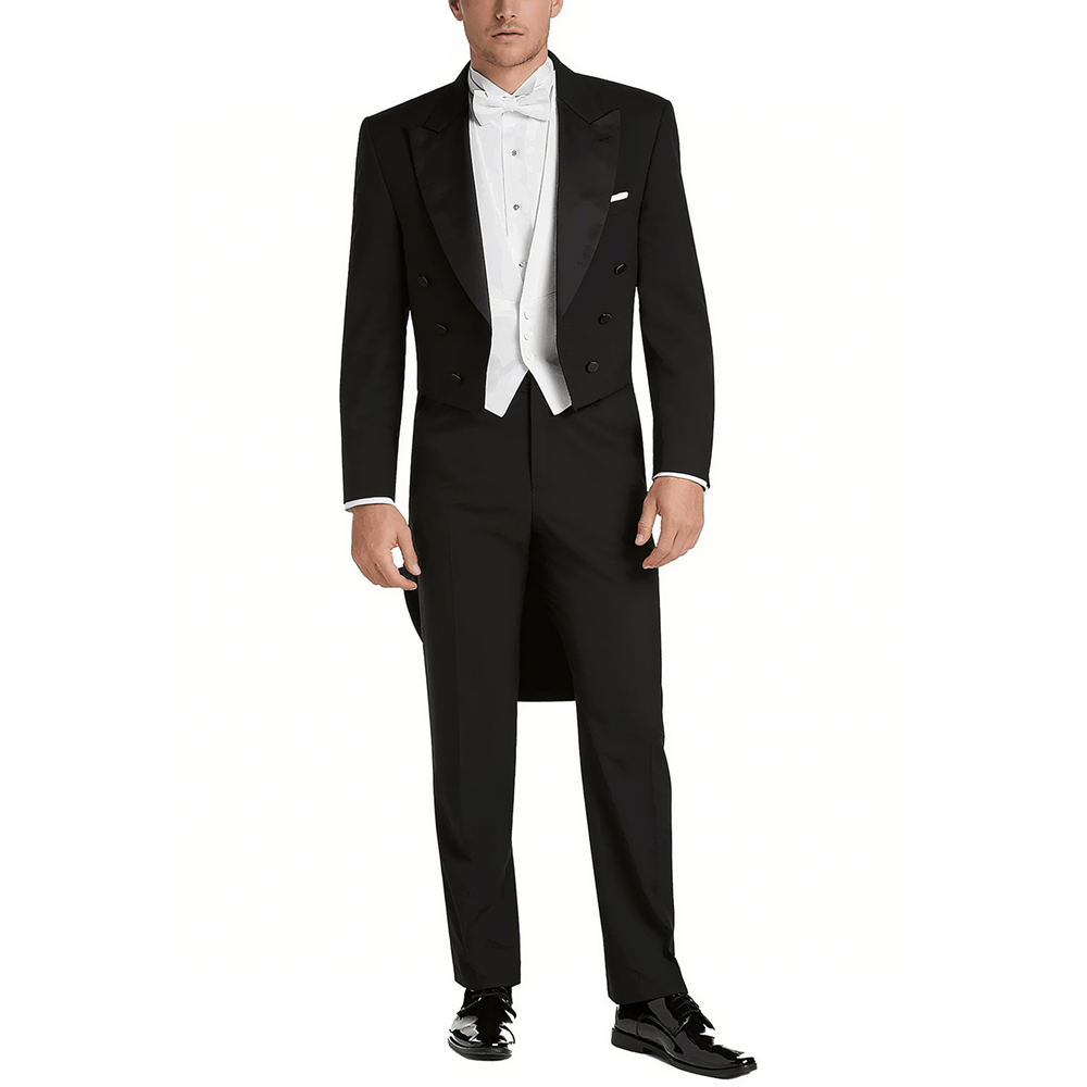 Men Formal Wear With Blazer - Men's Satin Peak Lapel Suit Set