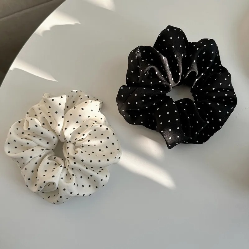 Silk Tie Woven - 2Pcs Elegant Minimalist Hair Scrunchies for
