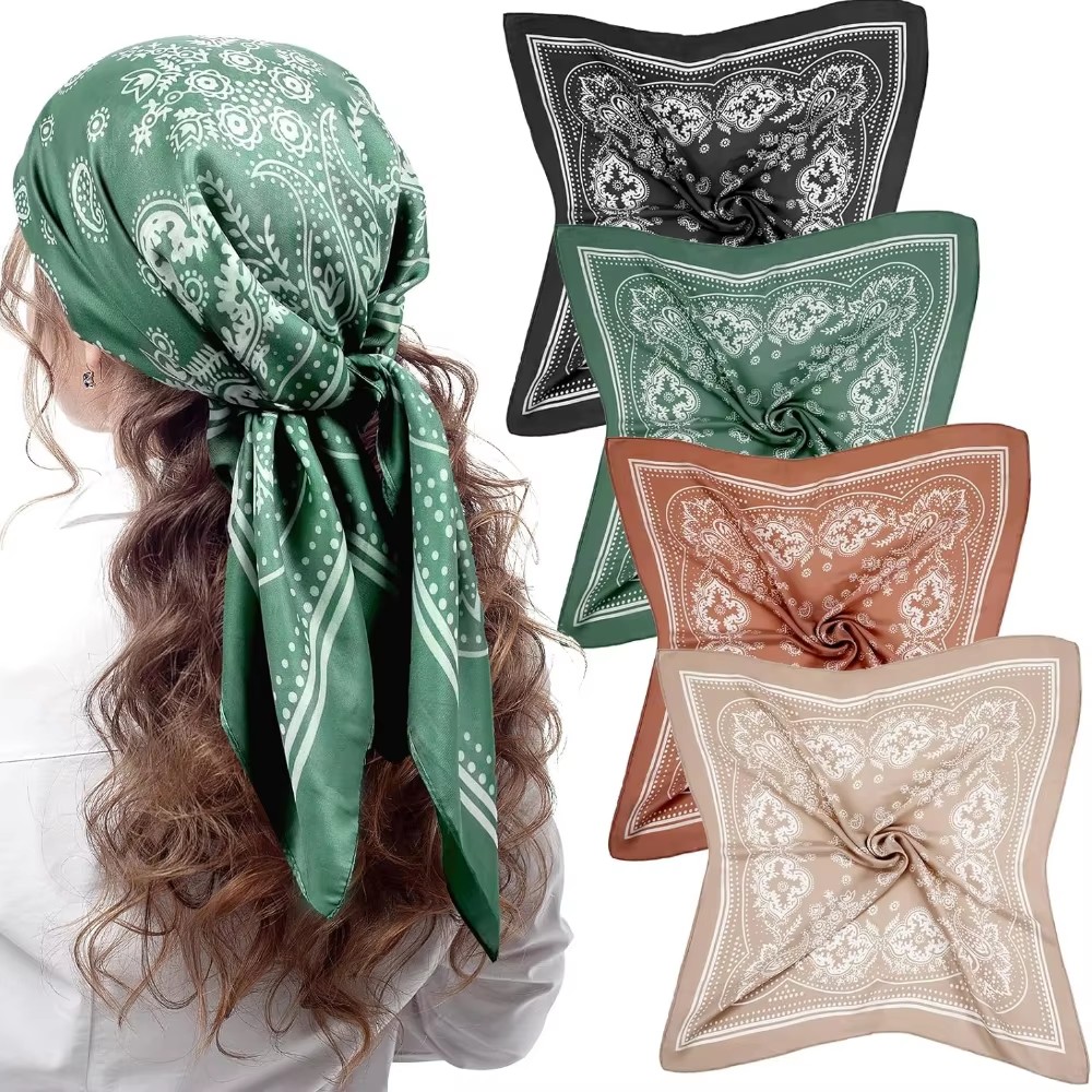 Silk Tie Woven - Luxury Brand Silk Square Paisley Scarf