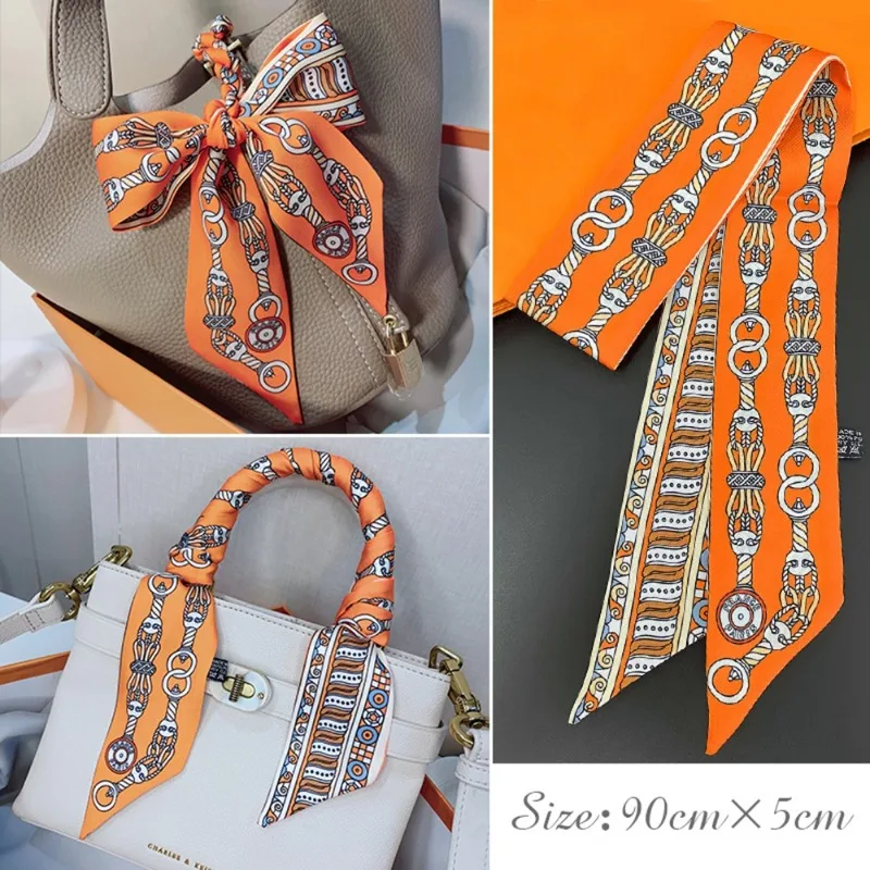 Silk Tie Woven - Fashion Skinny Silk Scarf for Women