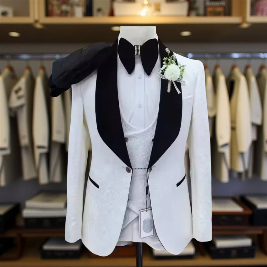 Men Formal Wear 2025 - 3 Pcs Floral Wedding Suits for