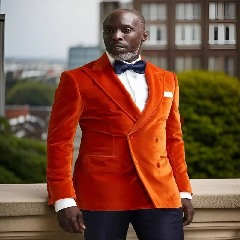 Men Formal Wear 2025 - Velvet Formal Men Suits Double Breasted