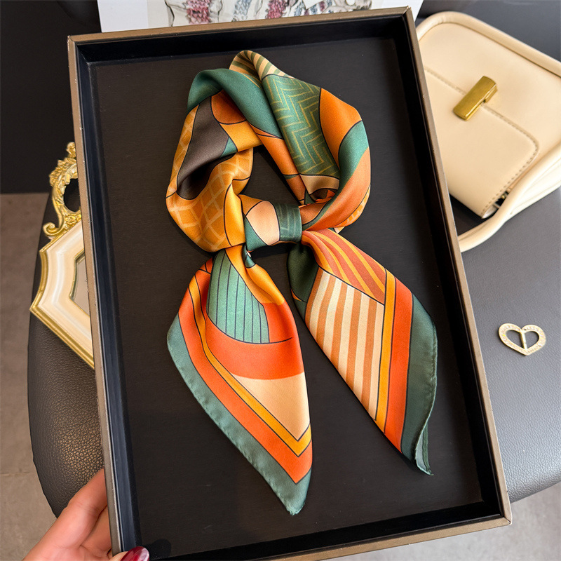 Silk Tie Woven - 2026 New Geometry Print Silk Square