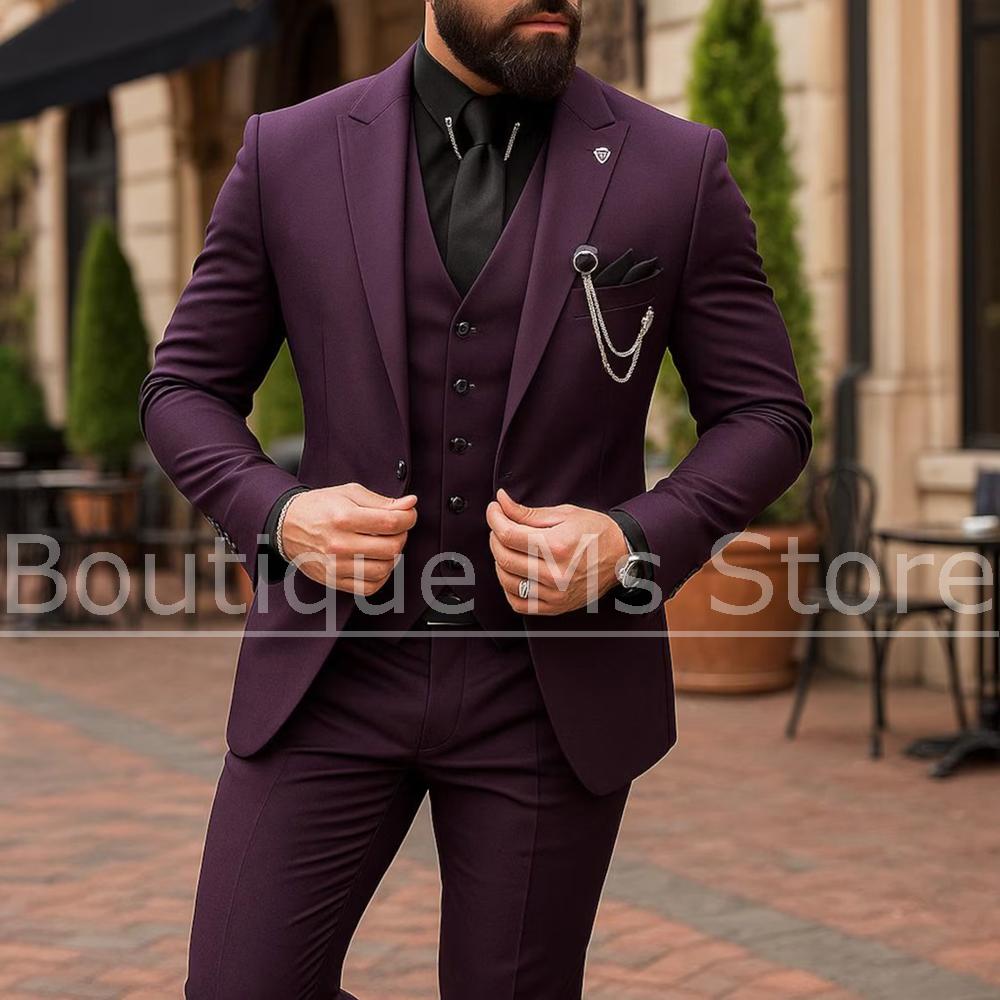 Men's 3 Piece Suit Single Brea - Men Formal Wear Outfits recension och pris