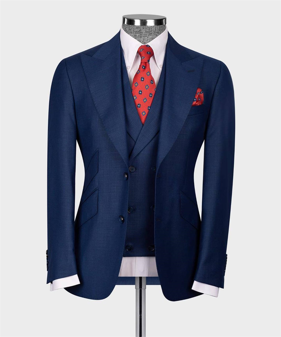 Elegant Navy Blue Classic Wedd - Men Formal Wear With Blazer recension och pris