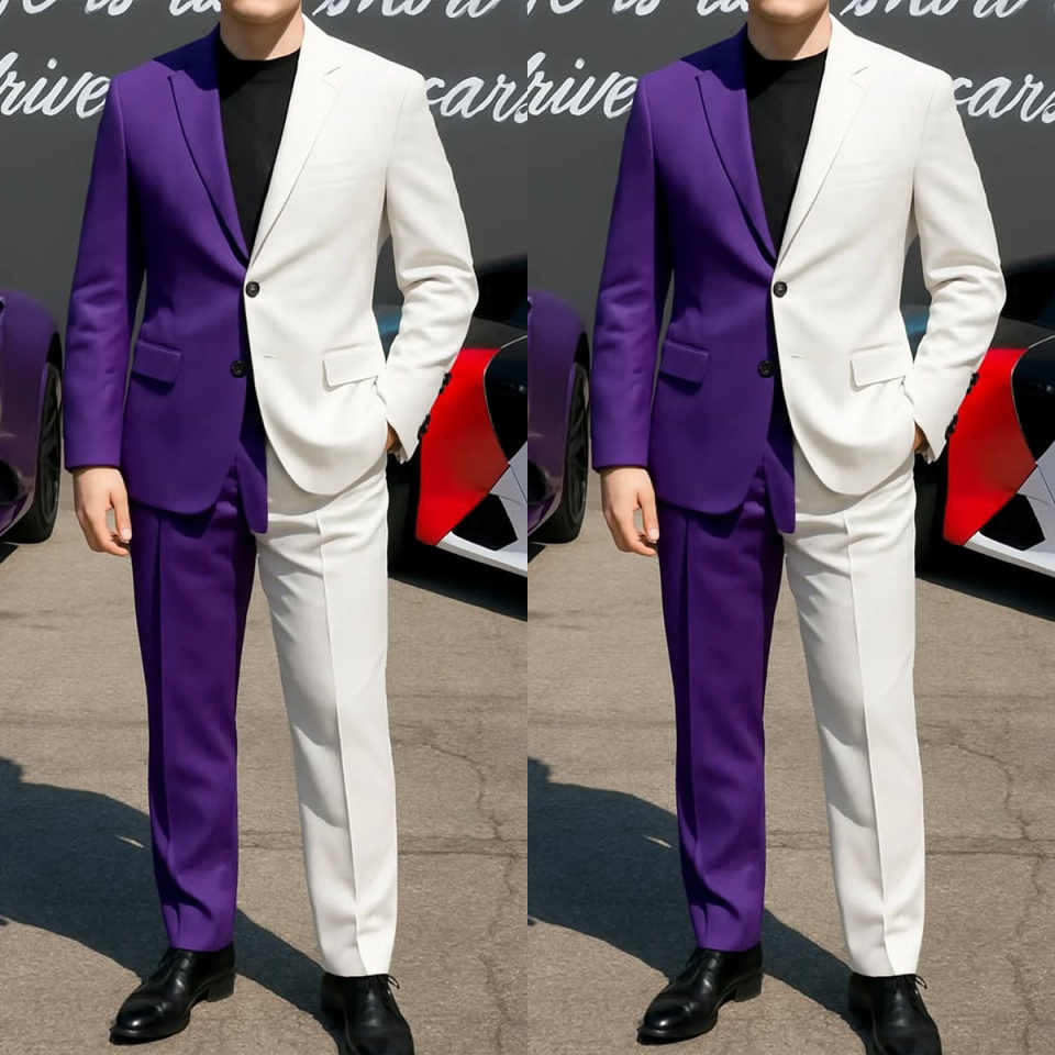 Formal Business Men Tuxedos 2  - Men Formal Wear Purple recension och pris