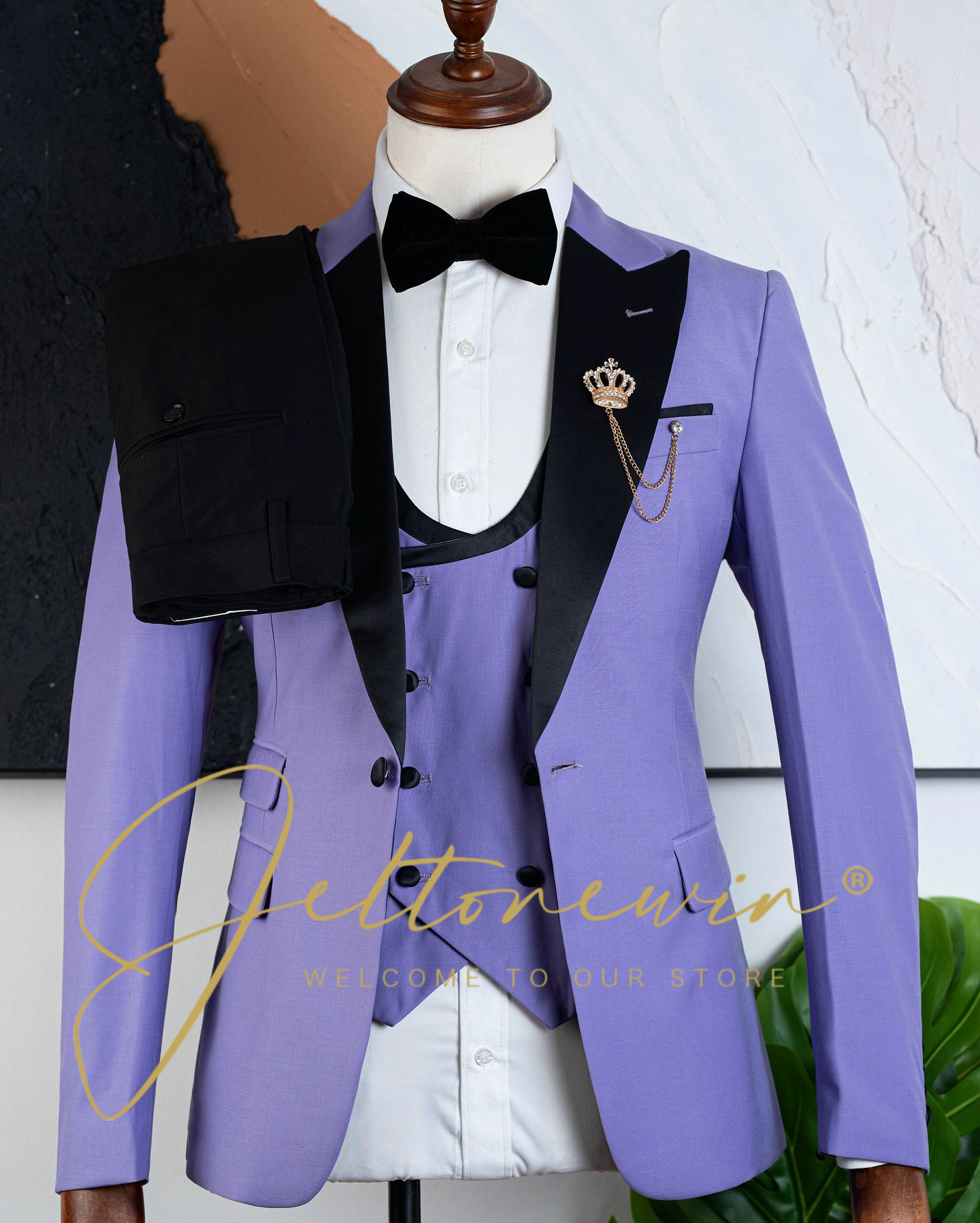 Men's Purple Three Piece Tuxed - Men Formal Wear Purple recension och pris