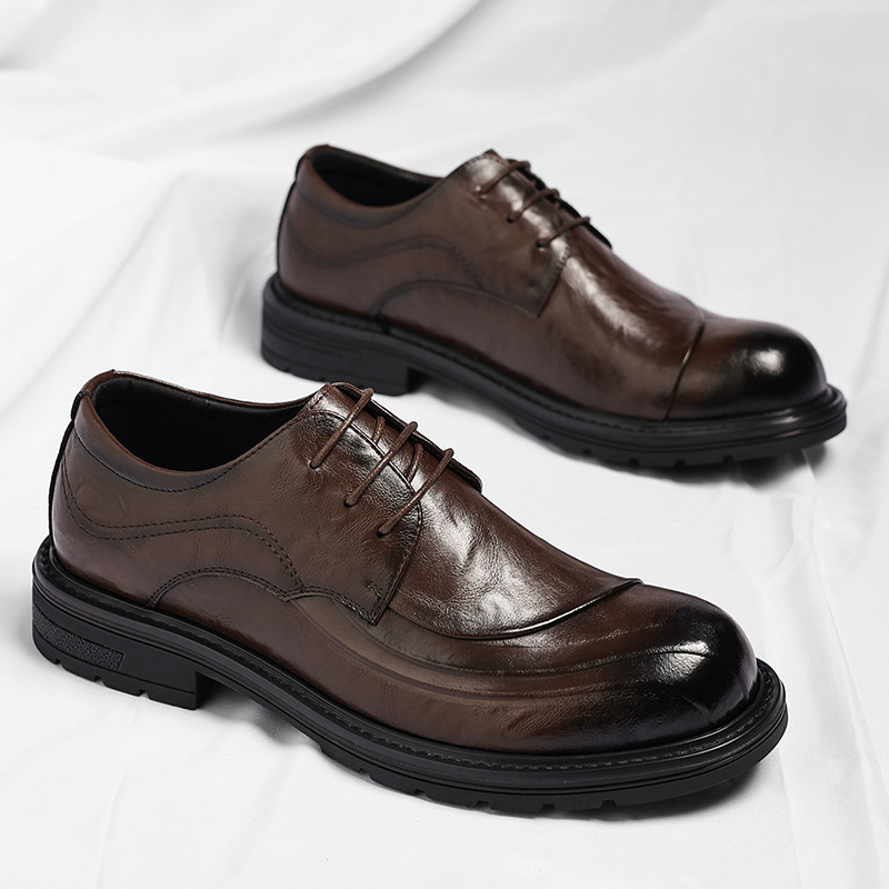 Brown Burnished Genuine Leathe - Men'S Formal Office Wear Shoes recension och pris