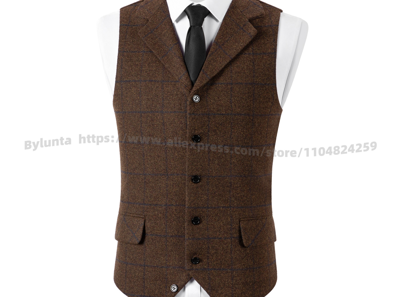 Men's Plaid Wool Herringbone T - Men'S Formal Wear Waistcoat recension och pris
