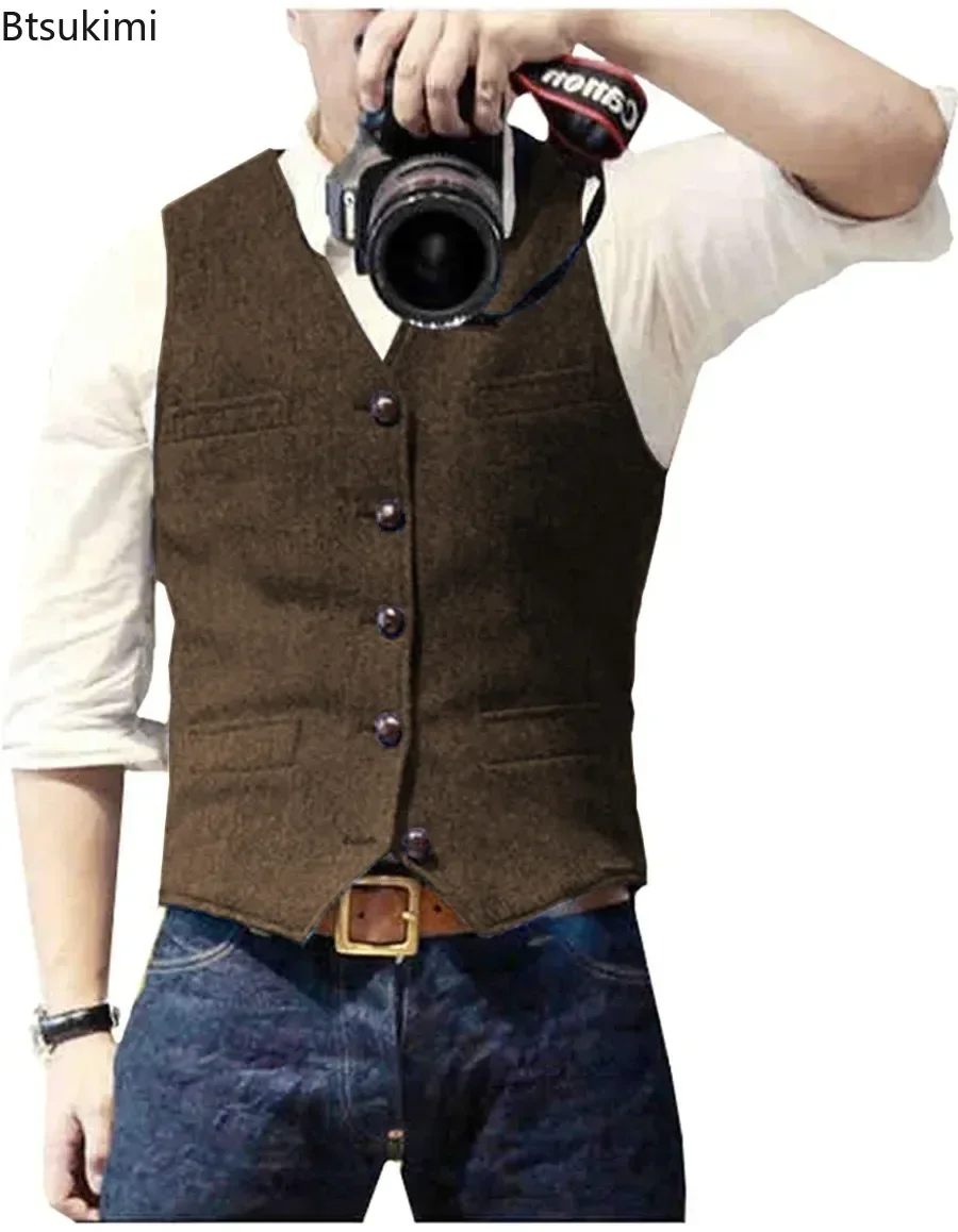 2026 Men's Vintage V Neck Suit - Men'S Formal Wear Waistcoat recension och pris