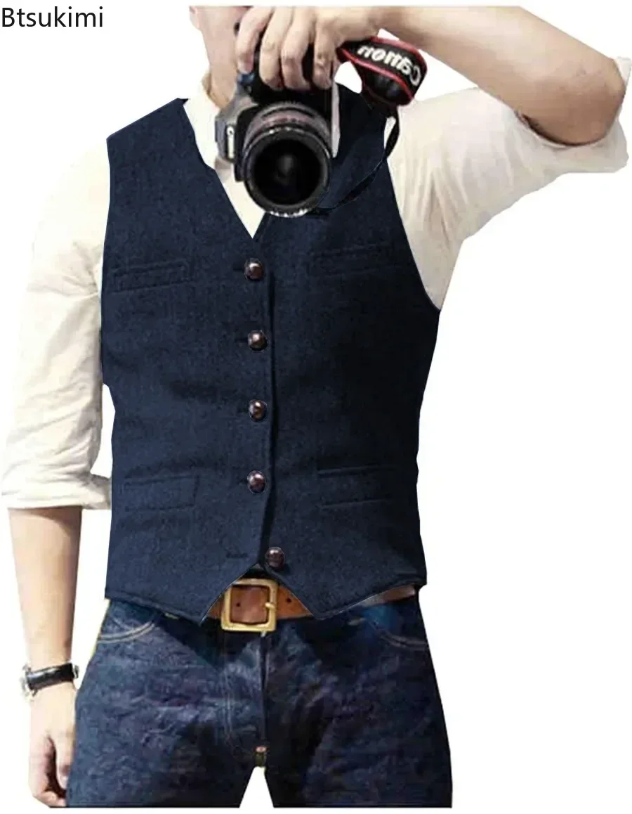 2026 Men's Vintage V Neck Suit - Men'S Formal Wear Waistcoat recension och pris