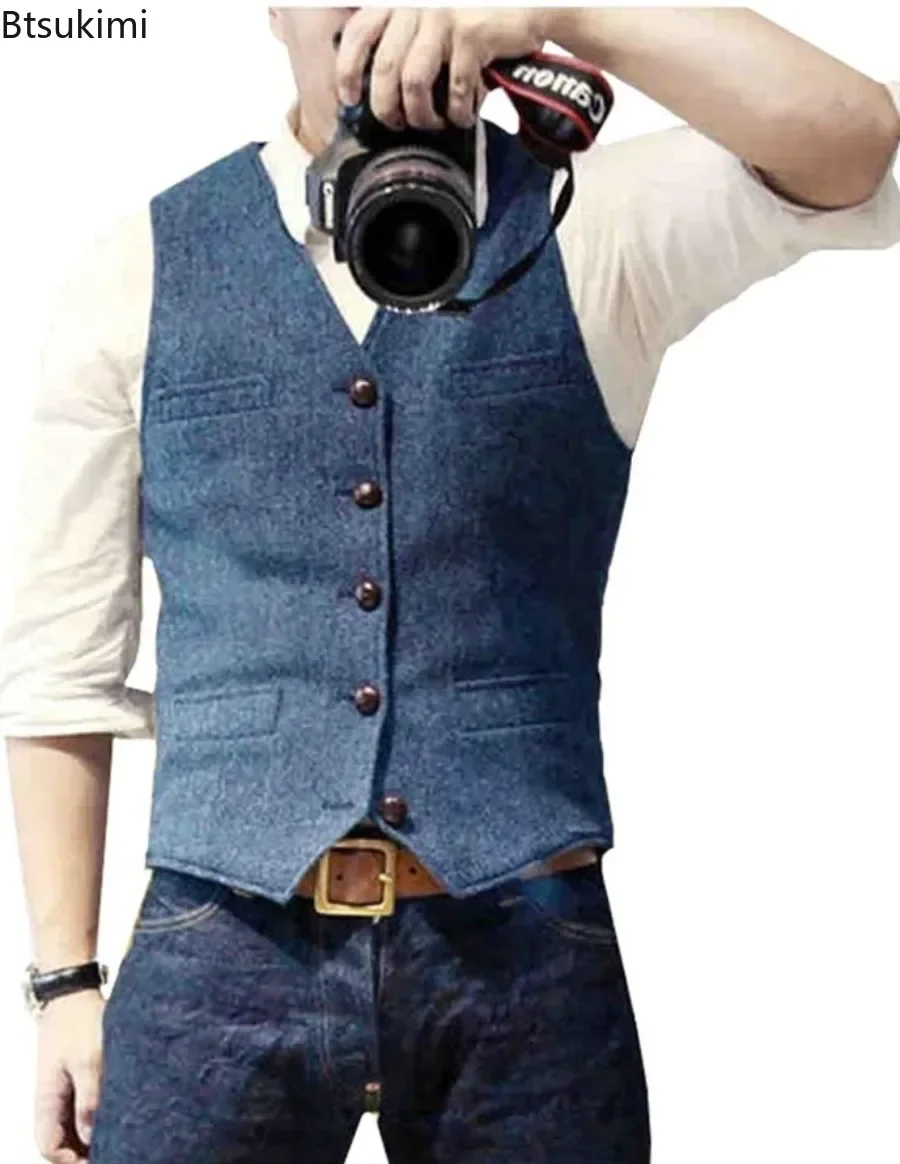 2026 Men's Vintage V Neck Suit - Men'S Formal Wear Waistcoat recension och pris