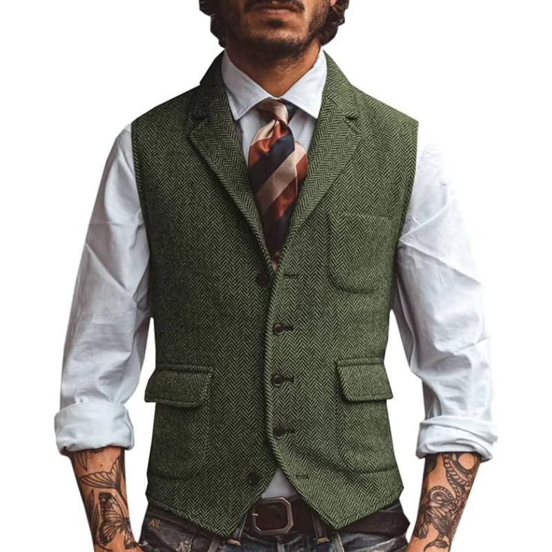 Retro Tweed Men's Vest Herring - Men'S Formal Wear Waistcoat recension och pris