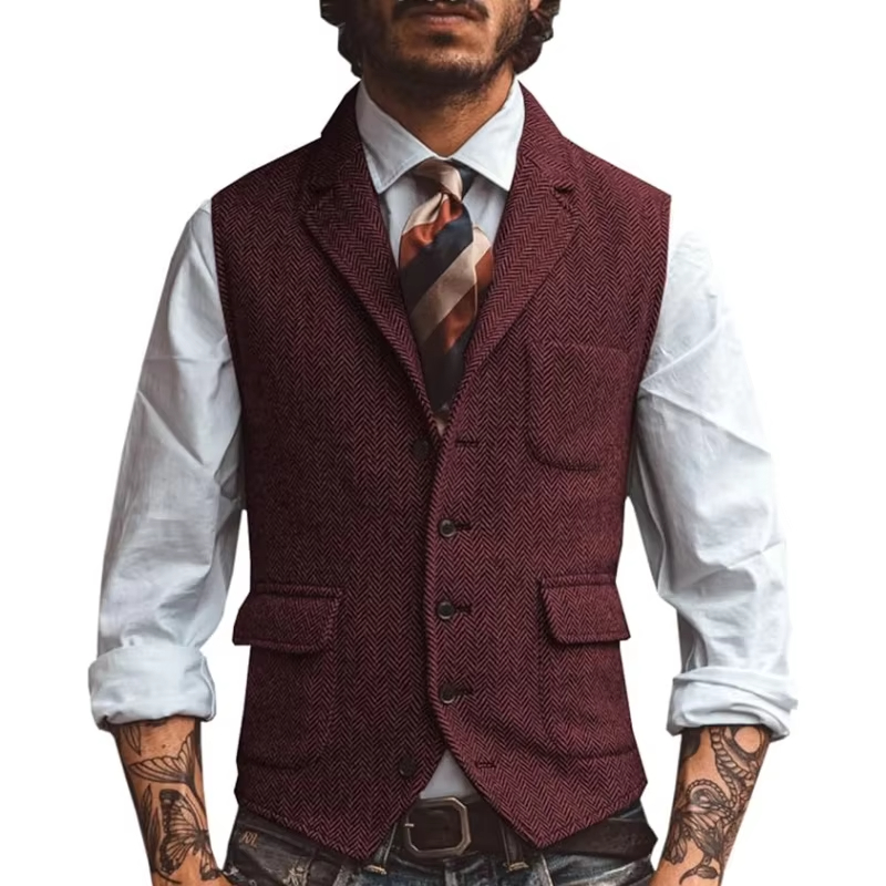 Retro Tweed Men's Vest Herring - Men'S Formal Wear Waistcoat recension och pris