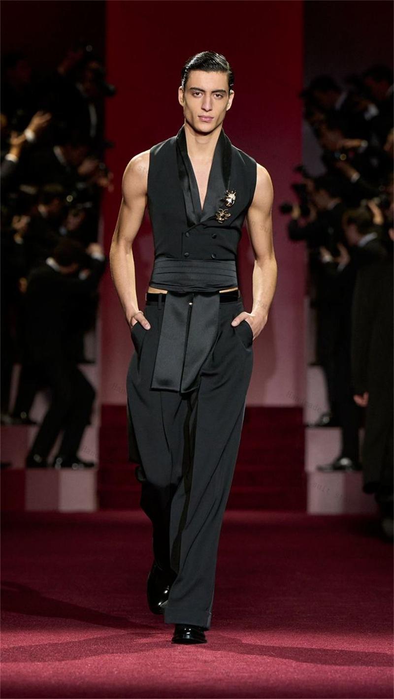 Black Men Suits 2 Piece Vest+P - Men'S Formal Wear Waistcoat recension och pris