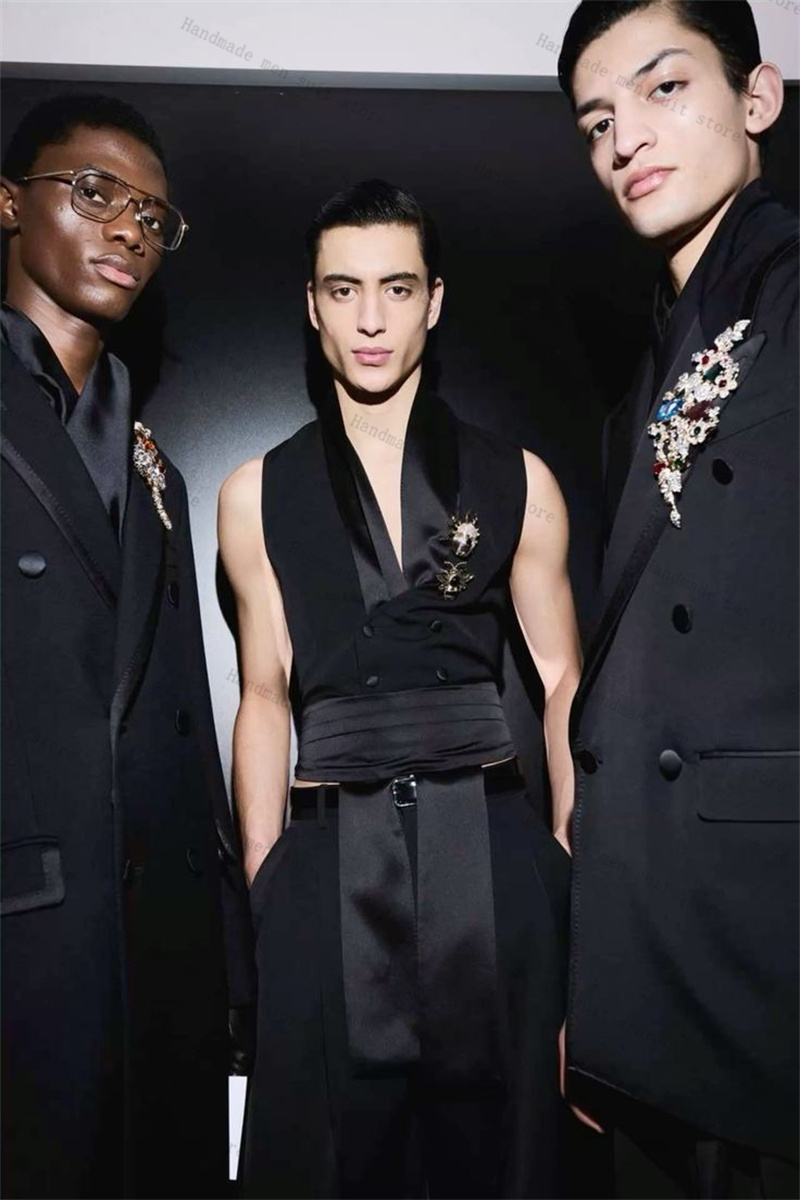 Black Men Suits 2 Piece Vest+P - Men'S Formal Wear Waistcoat recension och pris
