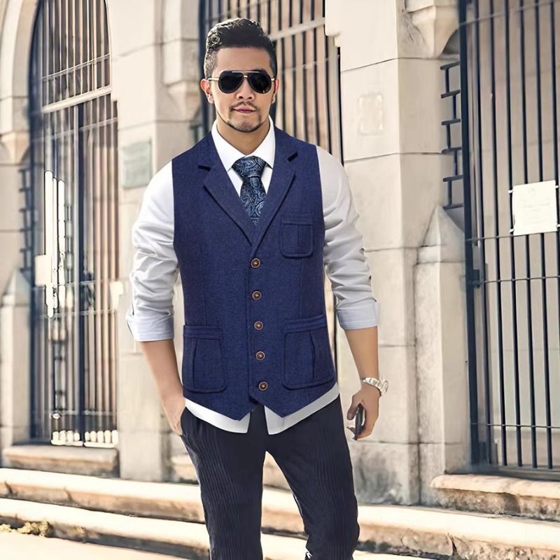 Men's Herringbone Tweed Suit V - Men'S Formal Wear Waistcoat recension och pris