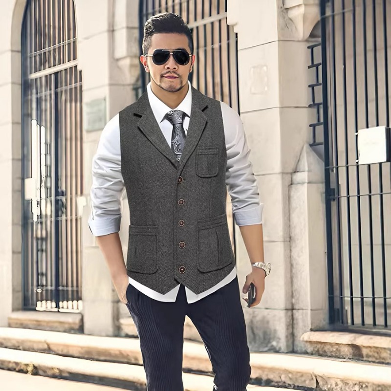 Men's Herringbone Tweed Suit V - Men'S Formal Wear Waistcoat recension och pris