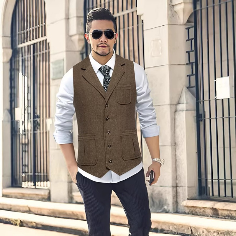 Men's Herringbone Tweed Suit V - Men'S Formal Wear Waistcoat recension och pris