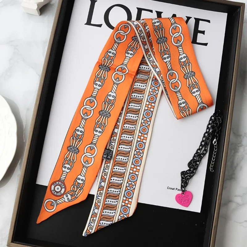 Fashion Skinny Silk Scarf for  - Silk Tie Woven recension och pris