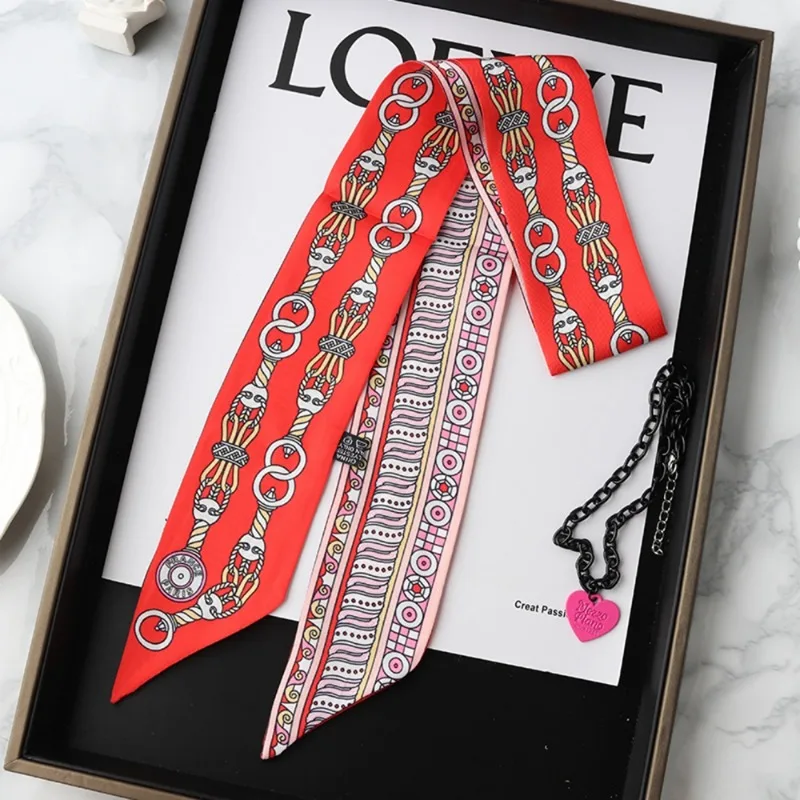 Fashion Skinny Silk Scarf for  - Silk Tie Woven recension och pris