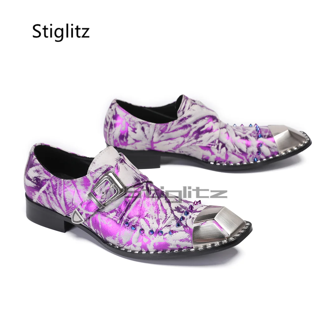 Purple Prints Genuine Leather  - Men Formal Wear Purple recension och pris