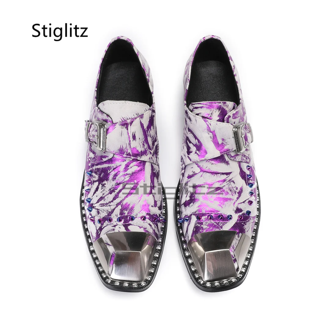 Purple Prints Genuine Leather  - Men Formal Wear Purple recension och pris
