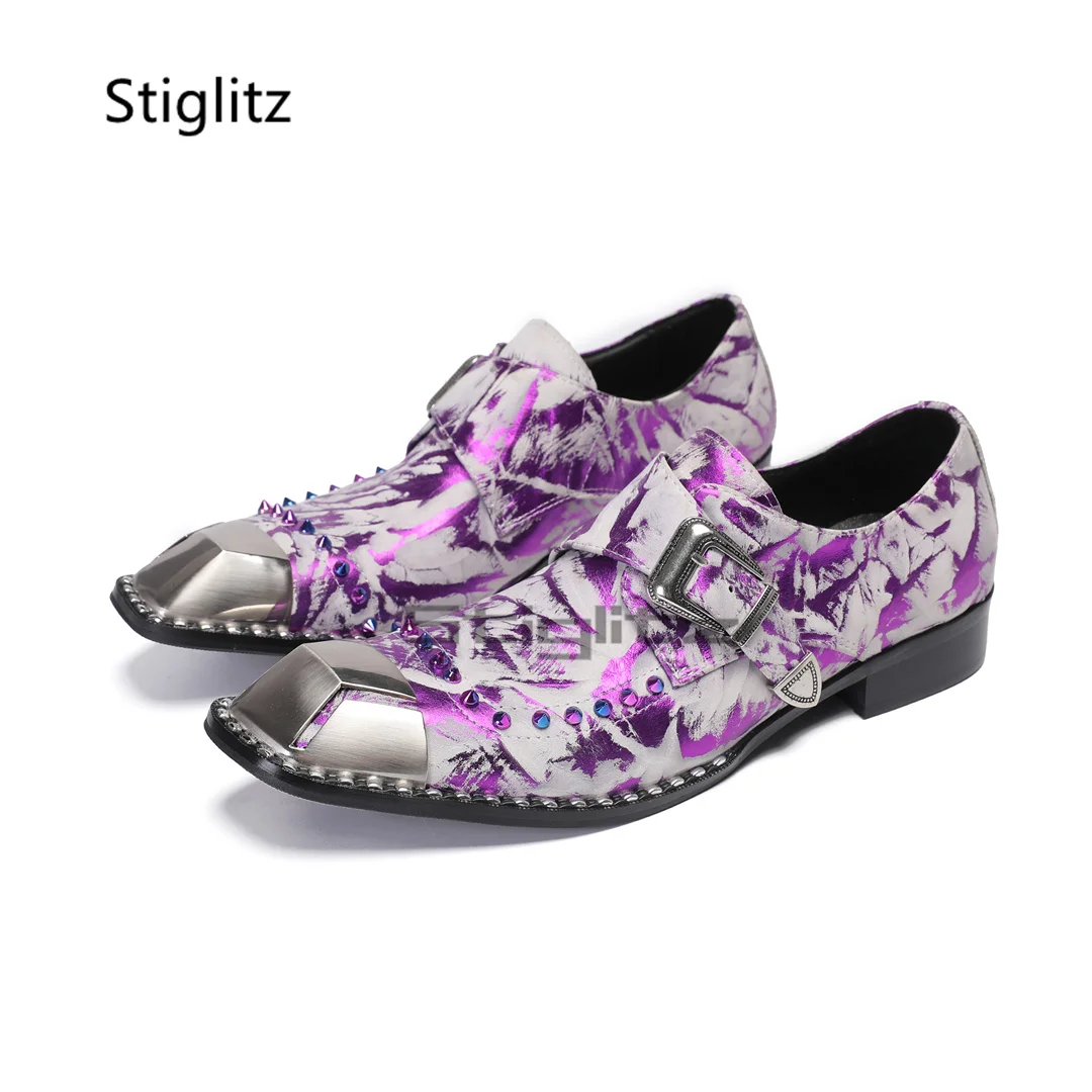 Purple Prints Genuine Leather  - Men Formal Wear Purple recension och pris