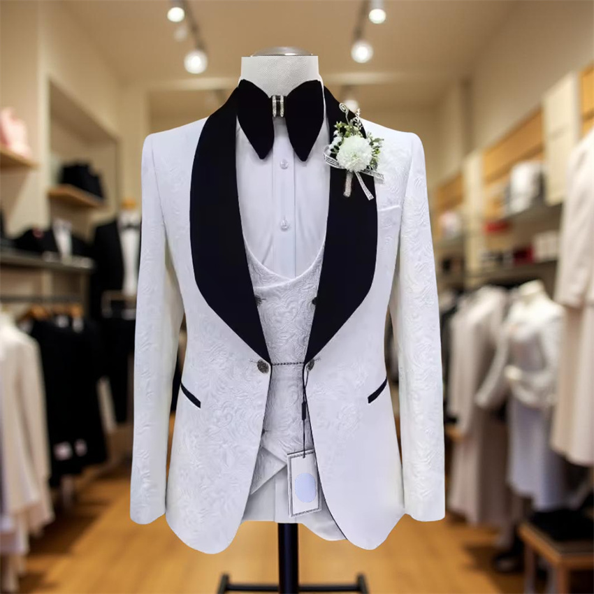 3 Pcs Floral Wedding Suits for - Men Formal Wear 2025 recension och pris