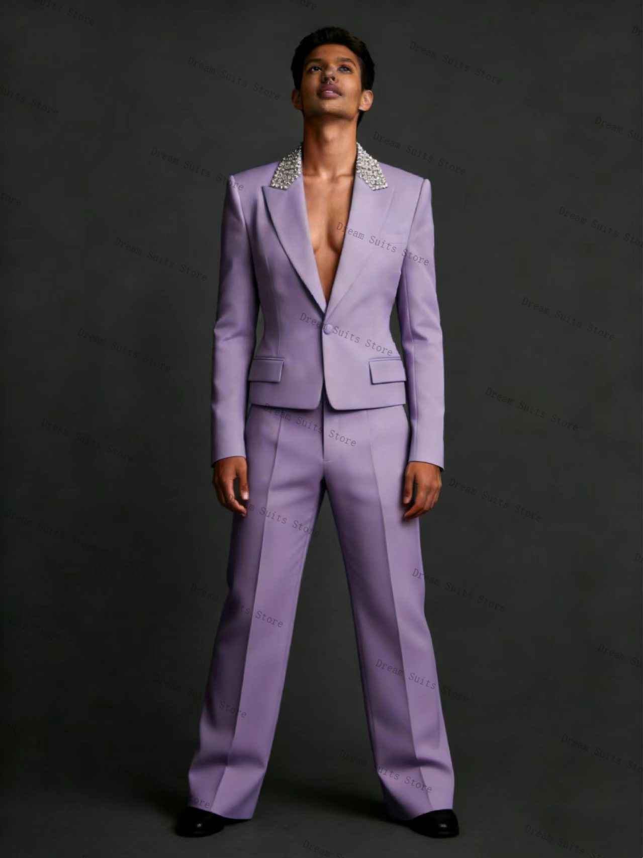 Crystals Men Suit Set 2 Pcs Bl - Men Formal Wear Purple recension och pris