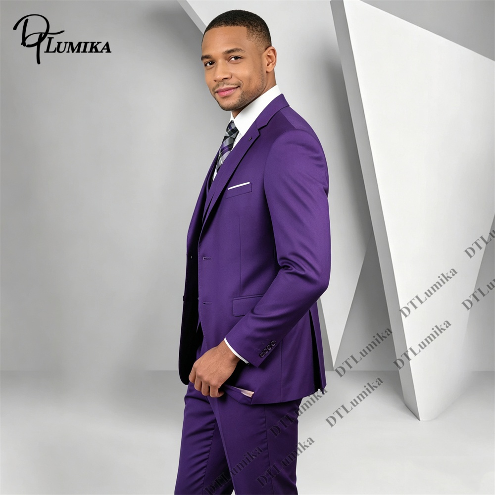 Men's 3 Piece Purple Suit Slim - Men Formal Wear Purple recension och pris