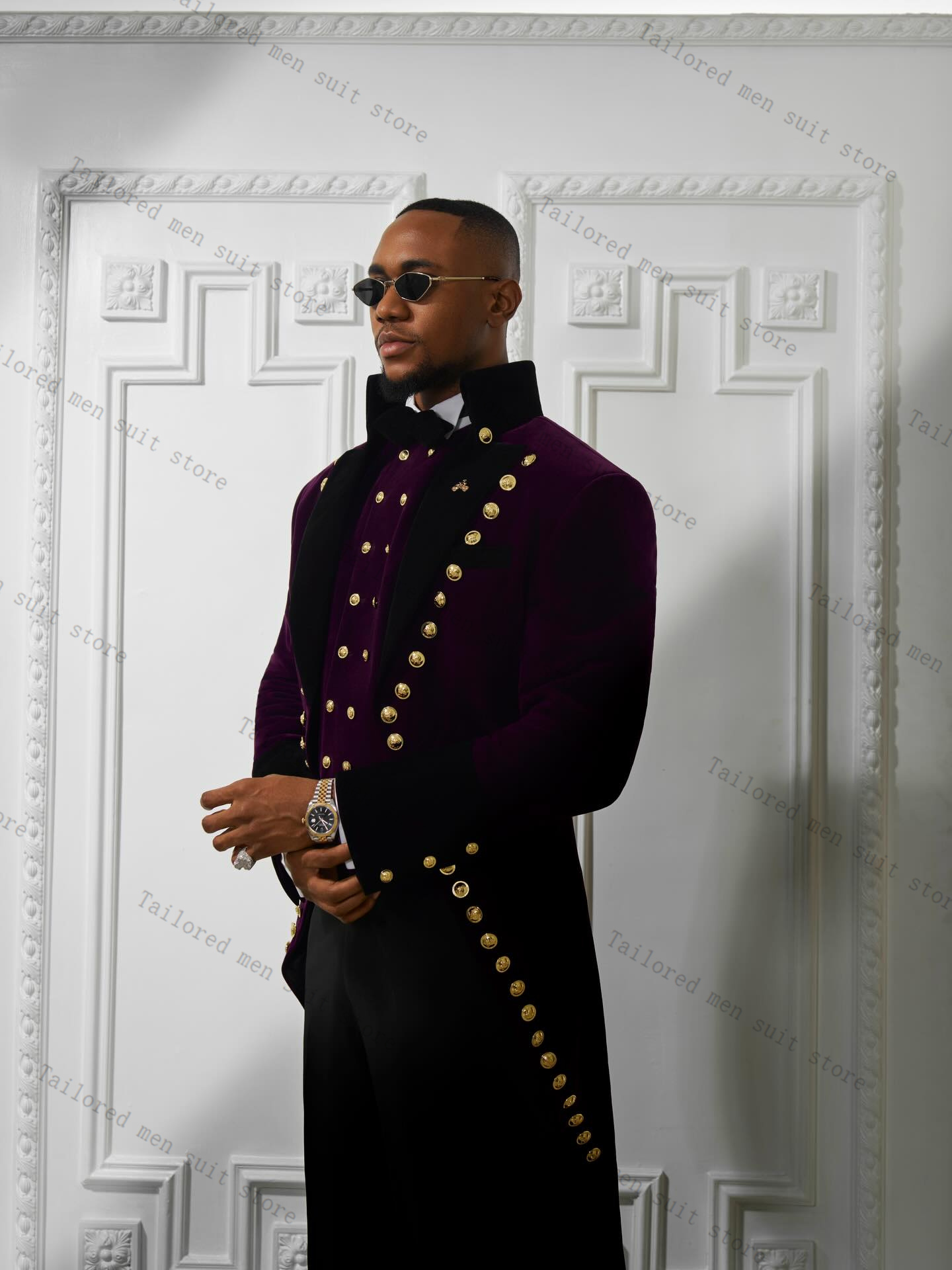 Purple Men Suits Pants Set 2 P - Men Formal Wear Purple recension och pris