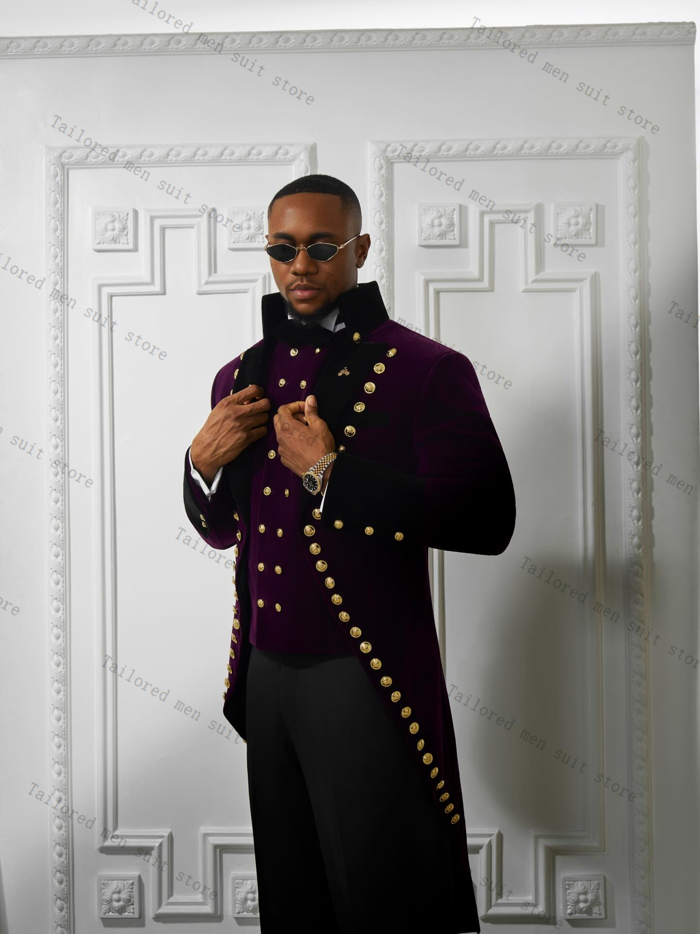 Purple Men Suits Pants Set 2 P - Men Formal Wear Purple recension och pris