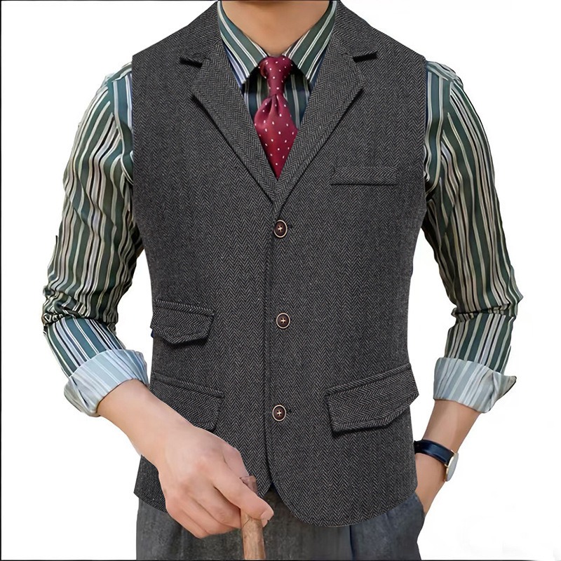Men's Herringbone Tweed Suit V - Men'S Formal Wear Waistcoat recension och pris